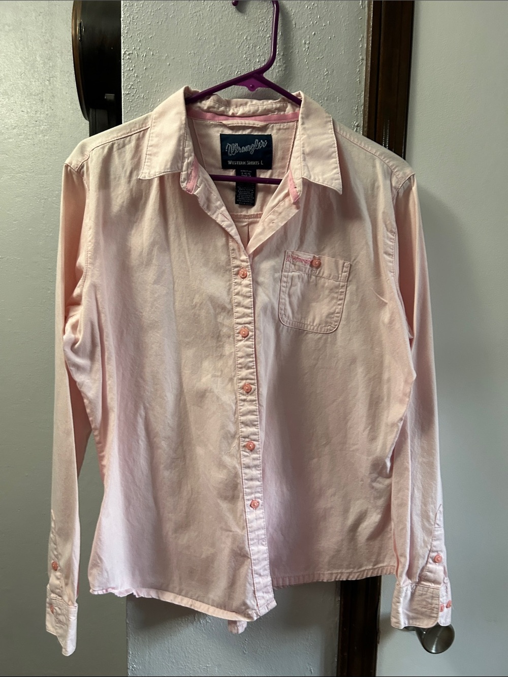 Wrangler Pale Pink Button-Up Shirt